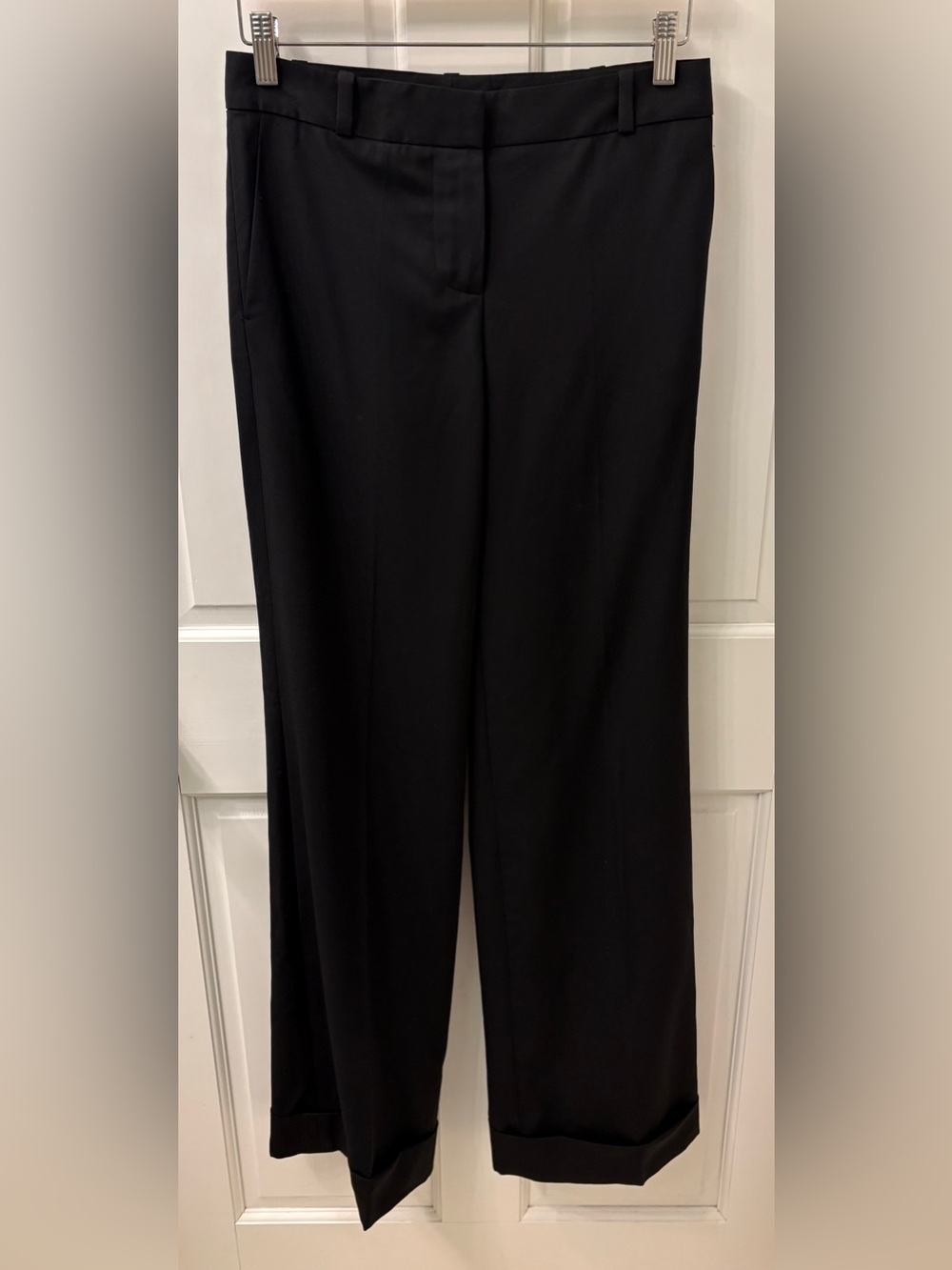 NEW Chloe Wide Leg Wool Black Dress Trouser Pants, Sz T34 (U.S. Size 2)